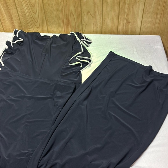 Tommy Hilfiger Blue and White Ruffled Sleeve Romper - Picture 9 of 11